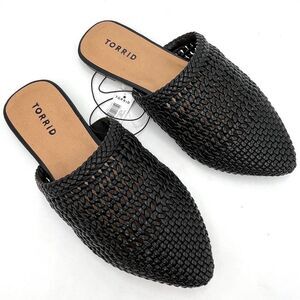 New Torrid Black Woven Slip On Mule - Size 8W